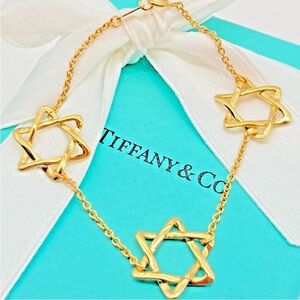 Tiffany & Co. Gold Plate Star Charm Bracelet